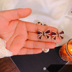 Brown Butterfly Gemstone Stud Earrings