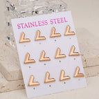 Letter V Ed83 / Rose Gold / 6 Pairs/Card