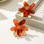 Average Size / Red / Epoxy Petal Earrings