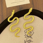 34# Gold Snake Stud Earrings (Gb0317)