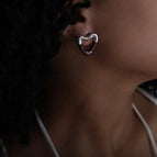 F844-Brown Drop Oil Steel Ear Studs