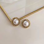 French Hollow Pearl-Silver Needle