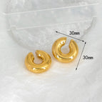 C- Type Cylindrical Hollow Ear Clip-Gold