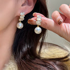 Sparking Zirconium Pearl Ear Clip