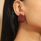 #B1 oval glaze pigeon blood red