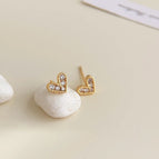 Golden Zircon Small Heart-18K Plating
