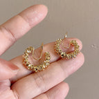 16#Gold Broken Silver Mosquito Coil Clip-on Earrings