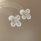 28# Silver Needle-Gold/1.3*1.1cm-White Flowers