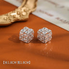 Silver Light Luxury Fashion High-end Zircon Earrings (S925 Silver Needle)