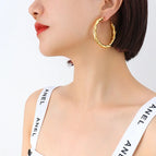 F255-Gold Large Earrings