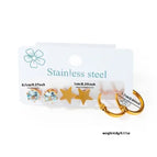 Zircon Star Hoop Earrings Set 0446