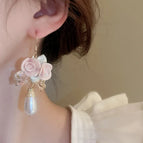 15# Ear Hook-Pink Flowers