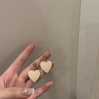 White Heart Earrings