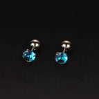 Silver Claw Blue Zirconia / 4mm Pair