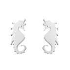 Seahorse Ear Studs Steel Color