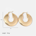 Gold / Flat round Earrings