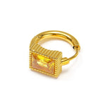 Golden Rectangular Yellow Diamond