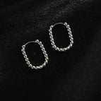 E111 Oval Round Beads Ear Clip-Steel Color
