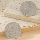 30mm / Silver / 2 PCs Stainless Steel round Plate Earrings
