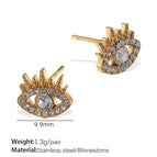 Eh889weg White Diamond Gold Stud Earrings