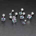 Silver Claws with Colorful Zirconia / 3/4/5/6mm