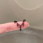 A384 Double Ear Piercings Black Chain
