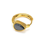 Golden Drop-Shaped Black Diamond