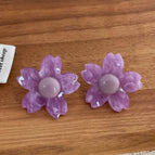 Purple Flower Earrings R132