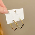 9# Gold-Hollow Square Earrings