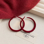 Burgundy Earrings - Diameter 5cm