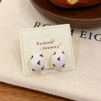 JHW02 White Semi-Circular Earrings