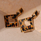 56# Silver Needle-Gold/1.3*1.1cm-Black-Rectangle