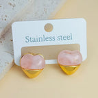 Auricular Needle 0.8 / Pink Love Heart / 1 Pair/Package