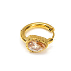 Gold Drop-Shaped Champagne Diamond