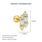 E5354_White Zirconium_18K Yellow Plated_Single / 925 Silver
