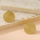 20mm / Gold / 2 PCs Stainless Steel round Plate Earrings
