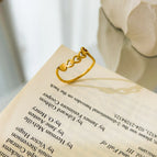 6 / Gold Hollow Linked Small Hearts