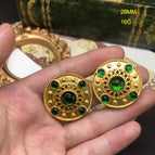 BM89 Round Green Earrings