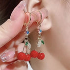 E473 Burgundy Cherry Ear Cuffs / 925 Silver