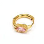 Golden Horse Eye Shape Pink Diamond