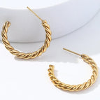 Three-Wire Twist C- Shaped Gold