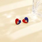 Asymmetric love earrings