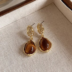 Maillard Tigereye Water Drop Ear Studs