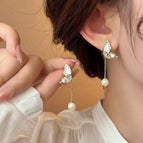 9#Butterfly pearl tassel (real gold plating)