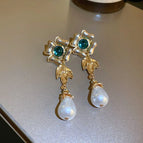 13# Silver Needle-Golden Flower Pearl Water Drop