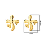 F816-Gold Shaped Flower Stud Earrings