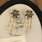 23# Vintage Rose Stud Earrings (Aa2457)