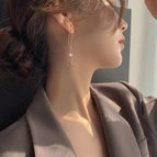 Rose gold curve small pearl ear hook