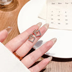 1# Square Geometric Personalized Stud Earrings