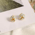 Blue Concentric Knot Earrings (S925 Silver Needle)